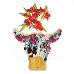 BAMBOO BUD VASE - BLOSSOMS COWHIDE